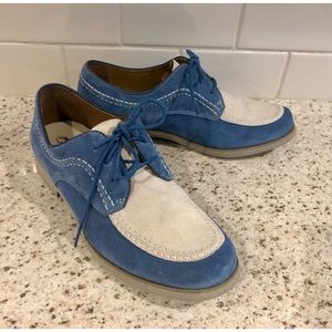 Hush Puppies sz 8 suede lace up crepe sole Oxford style loafers